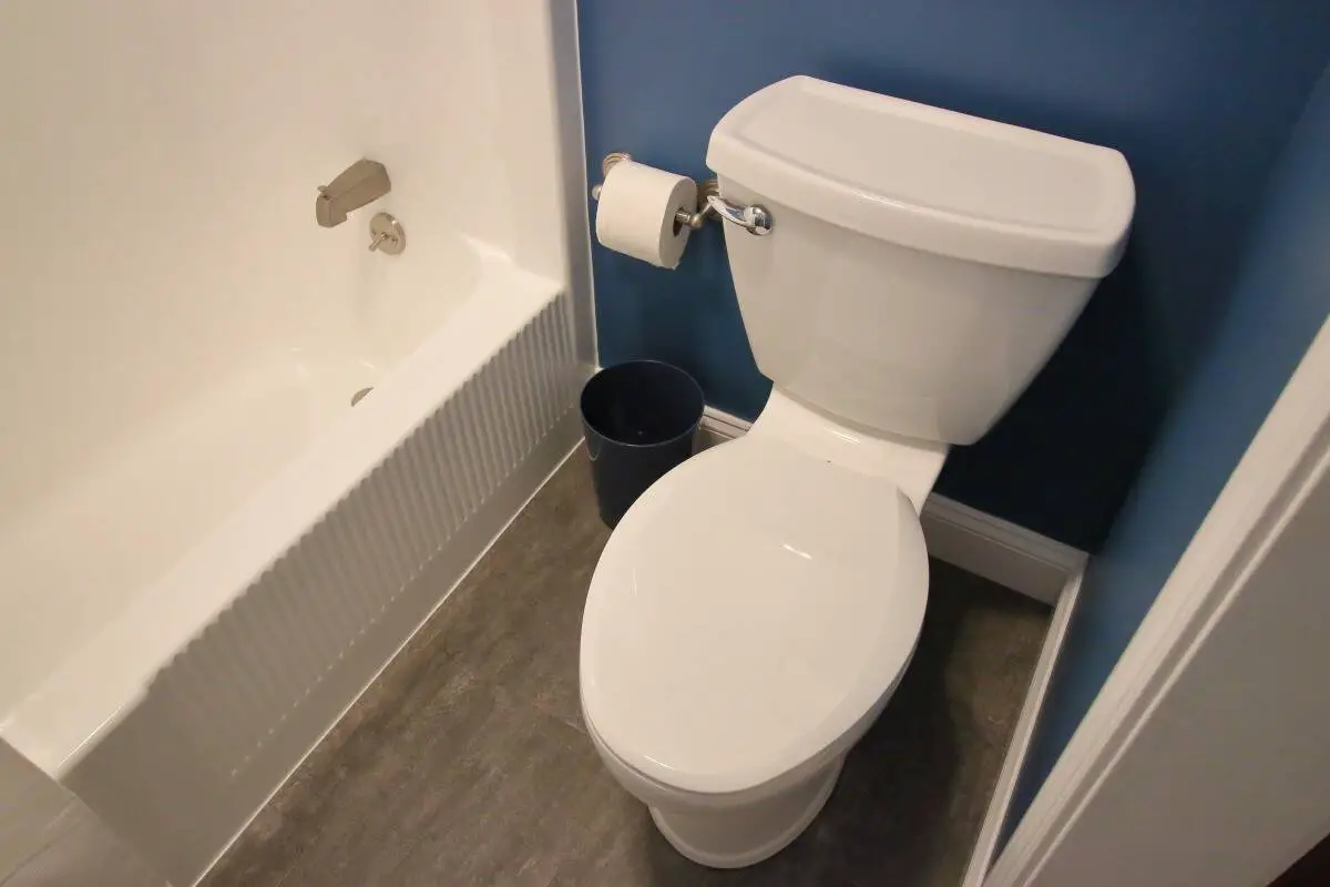 Remodeled bathroom with new low flush toilet