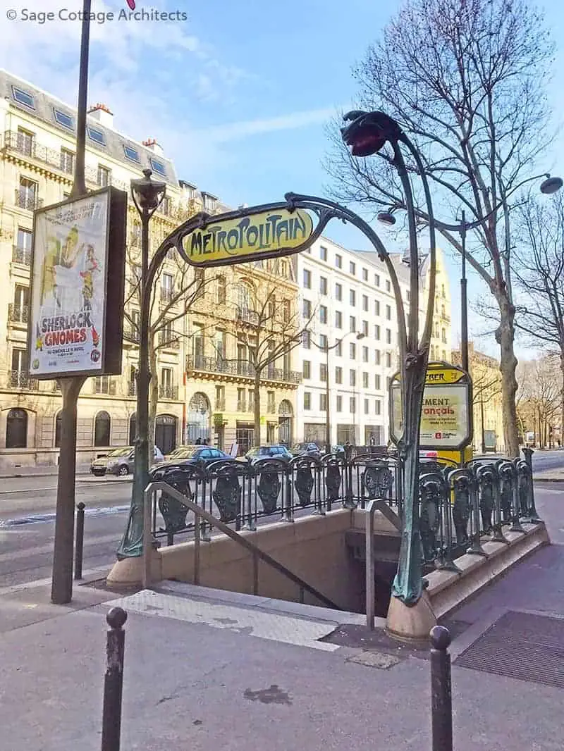 Paris metro subway entrance