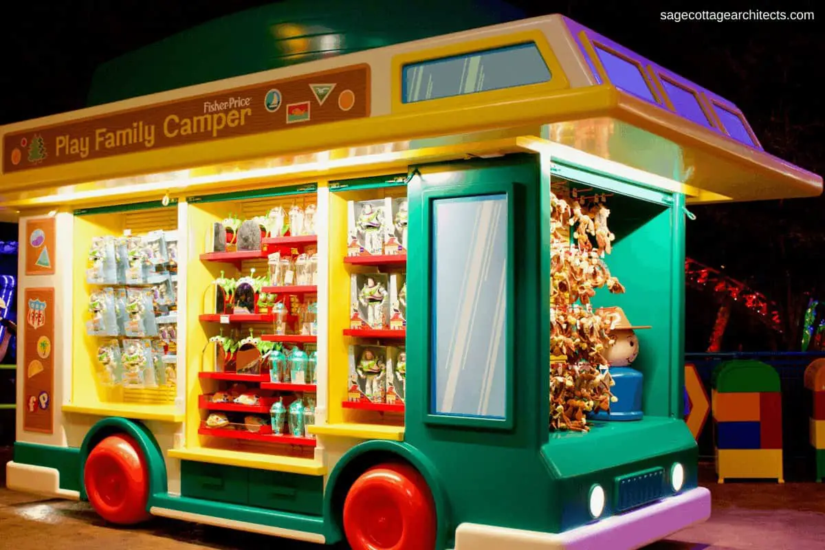 Life sized Fisher Price toy camper in Walt Disney World Hollywood Studios' Toy Story Land