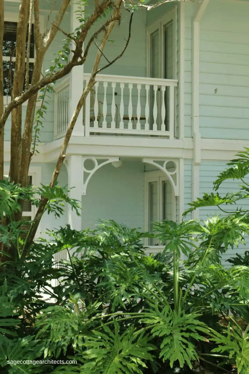 White gingerbread corbels at Disney's Old Key West Resort