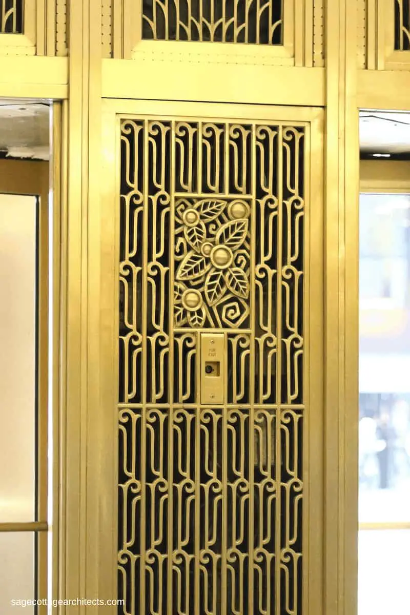 Art Deco decorative grille in gold