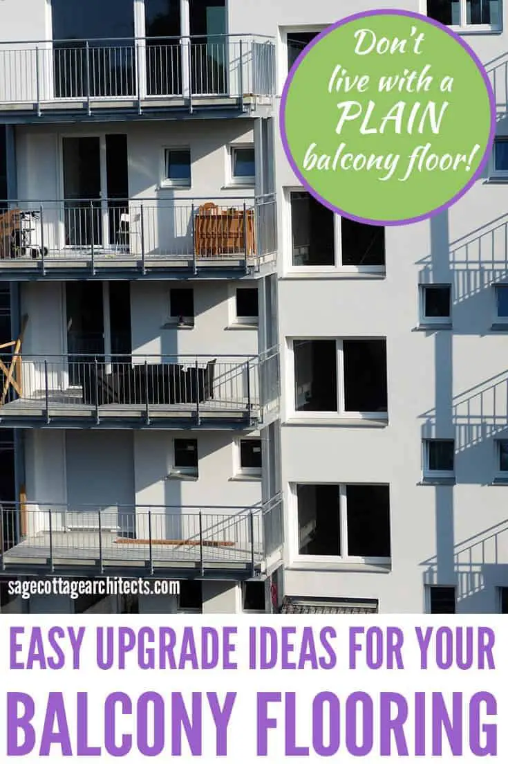 Photo collage of white apartment building with balconies