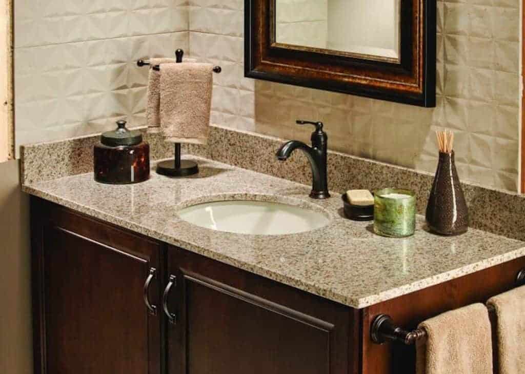Photo of brown bathroom vanity