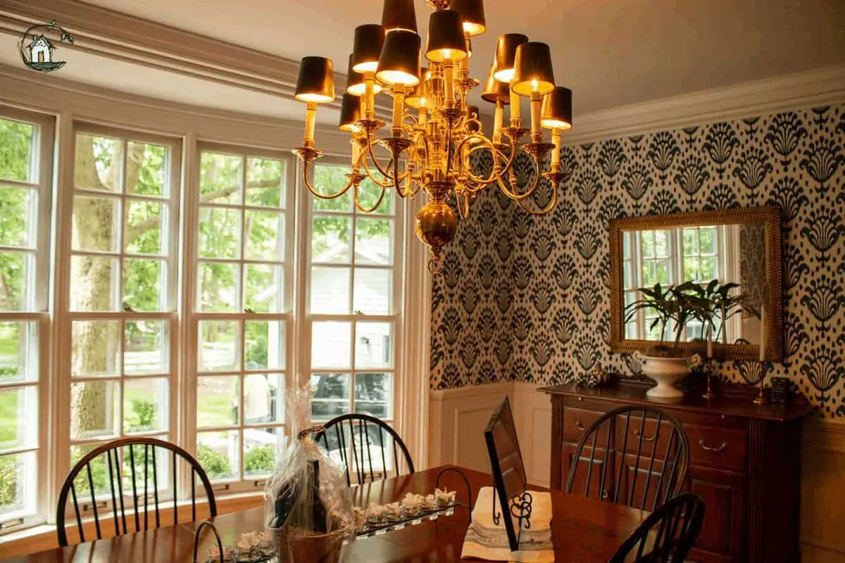 Photo of dining room on old house tour. 