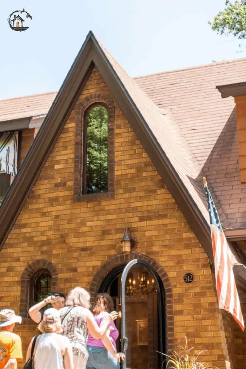 Photo of Arts & Crafts home exterior on old house tour. 