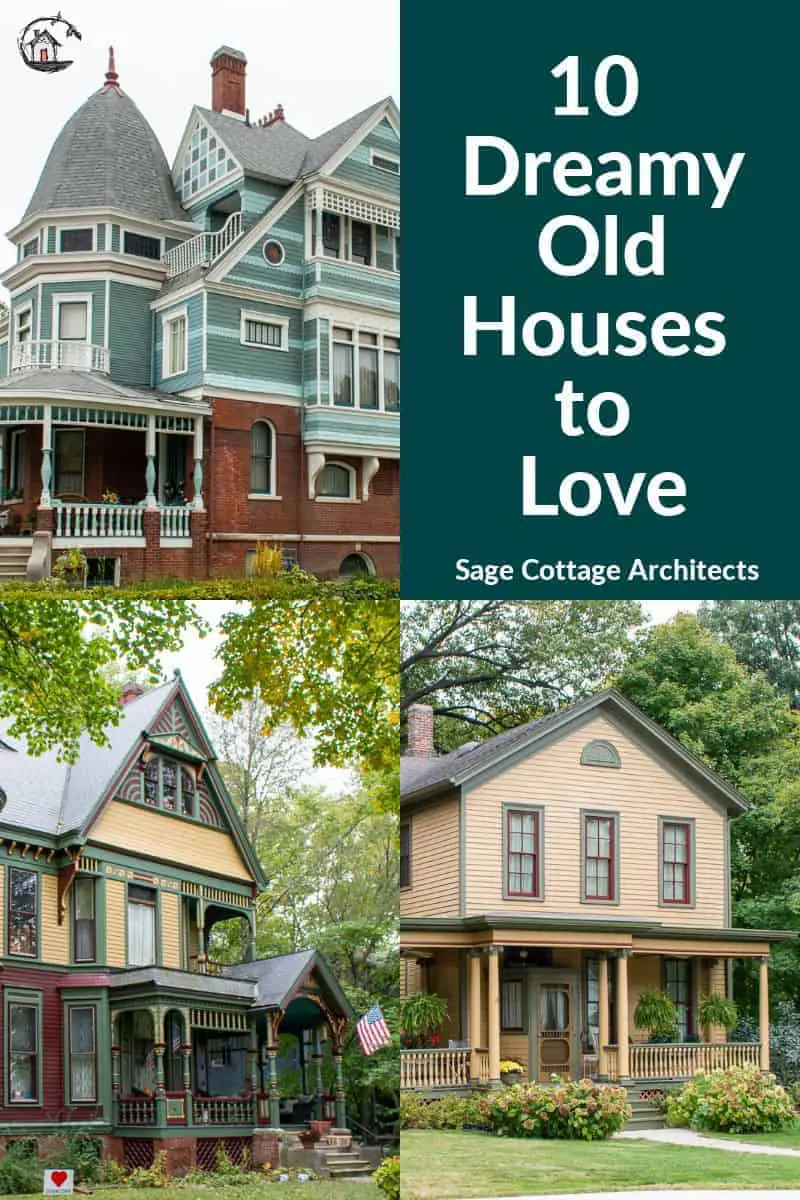 Photo collage of old houses.