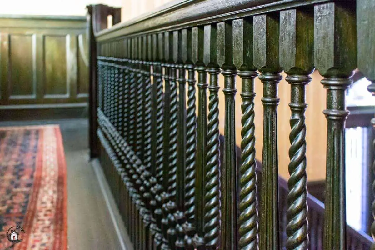 Photo of ornate black stairway spindles that would be perfect in new houses.