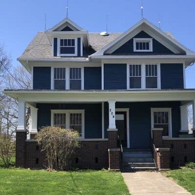 Old House For Sale: Beautiful Blue & White American Foursquare