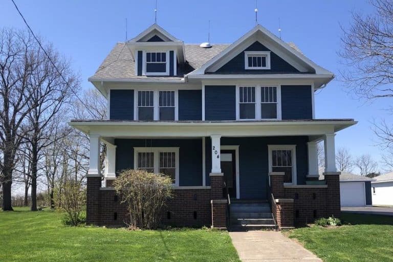 Old House For Sale: Beautiful Blue & White American Foursquare