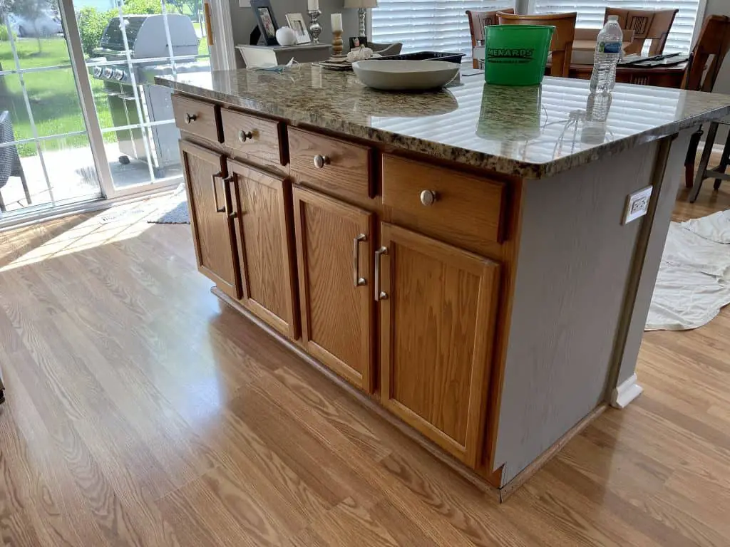 How to Paint Kitchen Cabinets that are Stained 2 wood cabinets