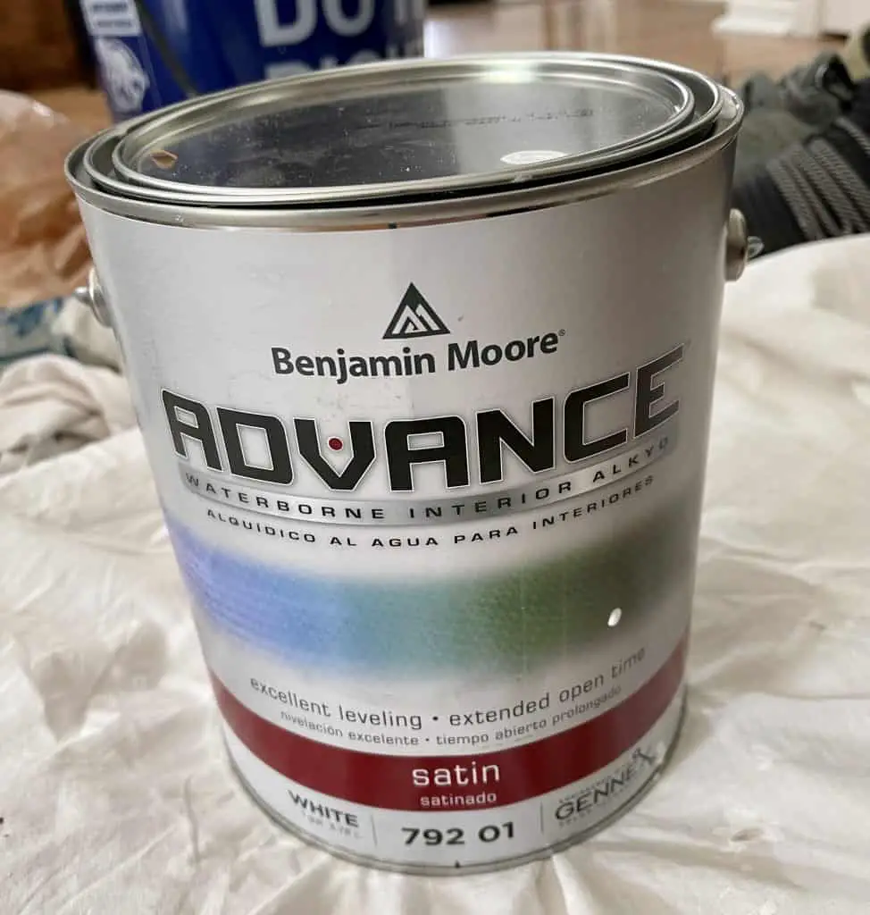 How to Paint Kitchen Cabinets that are Stained 5 Benjamin Moore Advance Paint Can