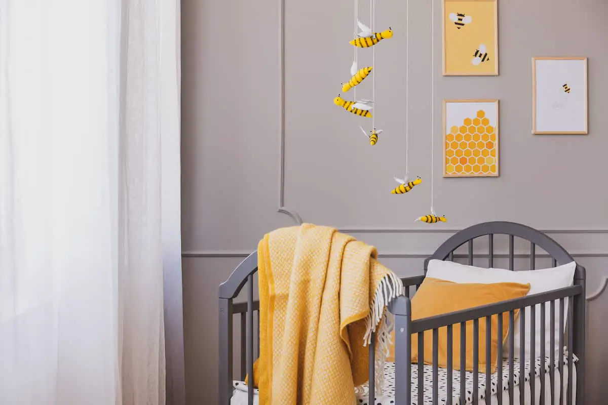 yellow and gray nursery